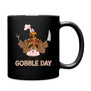 Gobble Day Drôle de dinde folle Thanksgiving - Mug uni - noir - Droite