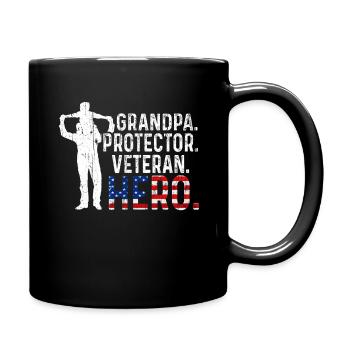 Hero Daddy Grandpa USA American Proud Veterans Day - Tasse einfarbig - Schwarz - Rechts