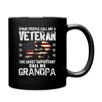 Important Call Grandpa American Proud Veterans Day - Tasse einfarbig - Schwarz - Rechts