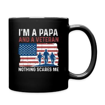 Papa Papa Rien ne fait peur à la Journée des vétérans fiers américains - Mug uni - noir - Droite