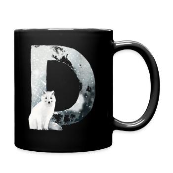 D – caractère décoratif – hiver - Mug uni - noir - Droite