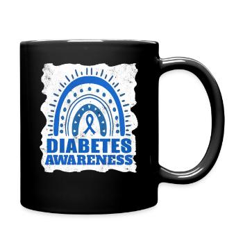 Novembre Mois de sensibilisation au diabète arc-en-ciel - Mug uni - noir - Droite