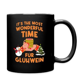 Glühwein auf dem Weihnachtsmarkt zu Weihnachten - Tasse einfarbig - Schwarz - Rechts