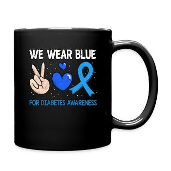 Love In November Blue Diabetes Awareness Month - Tasse einfarbig - Schwarz - Rechts