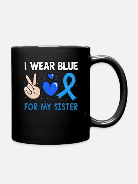 In November Blue For Sister Diabetes Awareness - Full Colour Mug - black