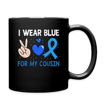 In November Blue For Cousin Diabetes Awareness - Tasse einfarbig - Schwarz - Rechts