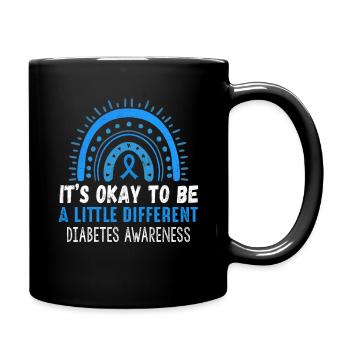 It's Okay Rainbow Blue November Diabetes Awareness - Tasse einfarbig - Schwarz - Rechts