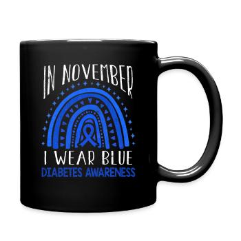 I Wear Rainbow Diabetes Awareness Blue In November - Tasse einfarbig - Schwarz - Rechts