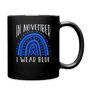 Wear Rainbow Diabetes Awareness Blue In November - Tasse einfarbig - Schwarz - Rechts