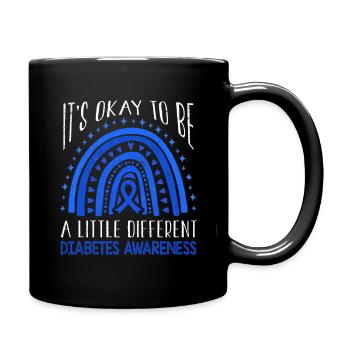 It's Okay Rainbow Diabetes Awareness Blue November - Tasse einfarbig - Schwarz - Rechts