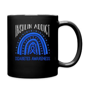 Insulin Rainbow Diabetes Awareness Blue November - Tasse einfarbig - Schwarz - Rechts