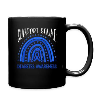 Support Rainbow Diabetes Awareness Blue November - Tasse einfarbig - Schwarz - Rechts