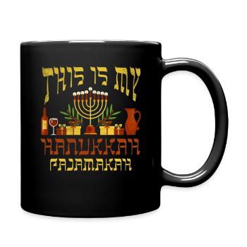 Jewish Christmas Jew Is My Hanukkah Elements - Full Colour Mug - black - Right