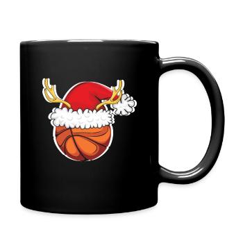 December Basketball Lover Deer Love Christmas - Full Colour Mug - black - Right