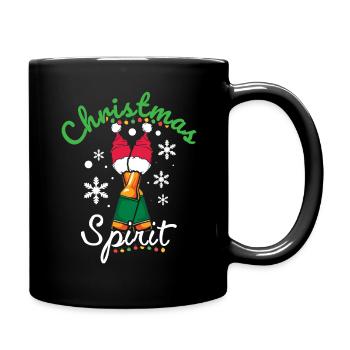 December Drink Beer Lover Spirit Santa Christmas - Tasse einfarbig - Schwarz - Rechts