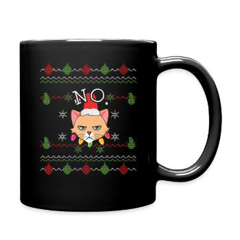 No December 2022 Cat Hates Christmas Hater - Tasse einfarbig - Schwarz - Rechts