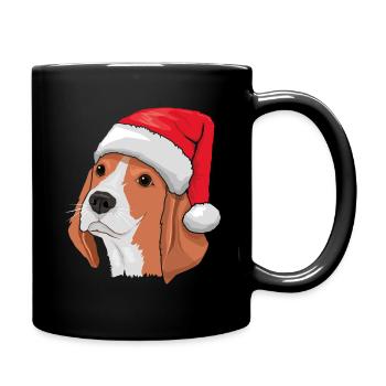 Décembre 2022 Chien Beagle Kawaii Noël mignon - Mug uni - noir - Droite