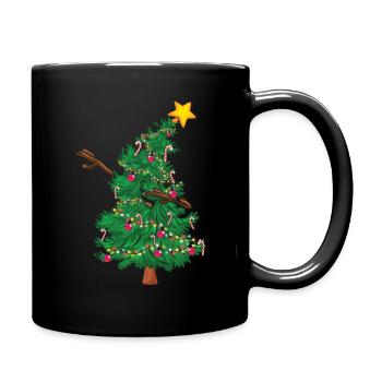 December Christmas Dab Dabbing Tree Love Christmas - Tasse einfarbig - Schwarz - Rechts
