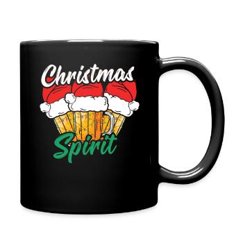 December Drink Beer Lover Spirit Ugly Christmas - Tasse einfarbig - Schwarz - Rechts
