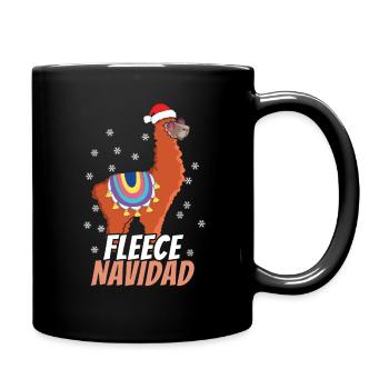 December Fleece Llama Feliz Navidad Christmas - Tasse einfarbig - Schwarz - Rechts
