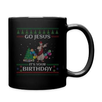 Stitch Happy Birth Ugly Christmas Dabbing Jesus - Mug uni - noir - Droite