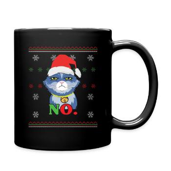 No December 2022 Cat Hates Christmas - Tasse einfarbig - Schwarz - Rechts