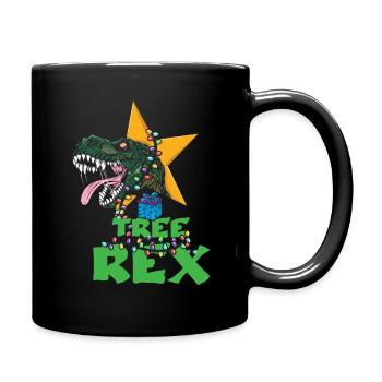 December 2022 Dinosaur Tree Raptor Christmas - Tasse einfarbig - Schwarz - Rechts
