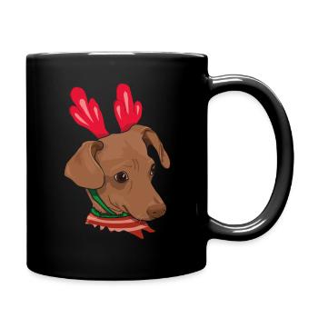 December 2022 Dog Chihuahua Kawaii Cute Christmas - Tasse einfarbig - Schwarz - Rechts