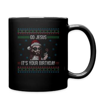 Décembre Happy Birth Go Jesus Ugly Christmas Day - Mug uni - noir - Droite