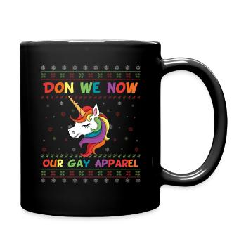 December Rainbow Gay Pride LGBT Christmas - Tasse einfarbig - Schwarz - Rechts