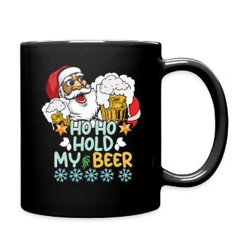 December Drink Beer Lover Santa Ugly Christmas - Tasse einfarbig - Schwarz - Rechts