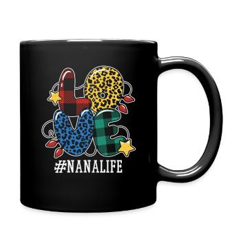 Pattern Grandmom Mama Family Love Christmas - Tasse einfarbig - Schwarz - Rechts
