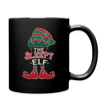 Elf Sleepy December Love Elf Christmas - Full Colour Mug - black - Right