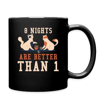 Cats Jewish Christmas Jew 8 Nights Hanukkah - Full Colour Mug - black - Right