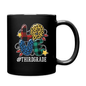 Drittklässlerin Schüler lieben Weihnachten - Tasse einfarbig - Schwarz - Rechts