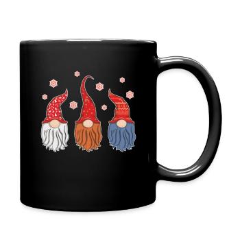 December Funny Gnomes Elf Love Christmas - Full Colour Mug - black - Right