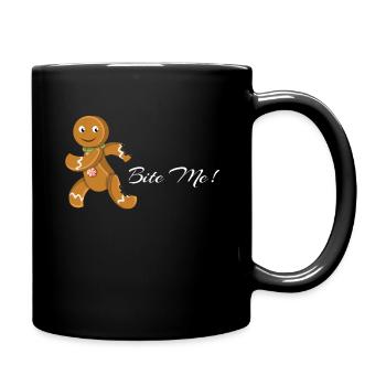 Bite Cookie Me December Santa Joke Funny Christmas - Full Colour Mug - black - Right