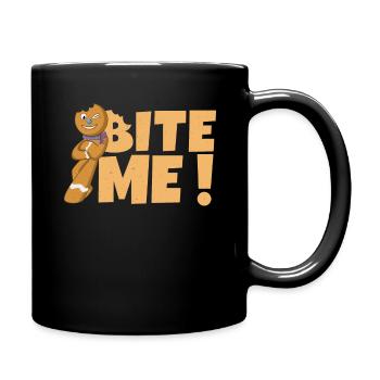 Bite Cookie December Santa Joke Funny Christmas - Full Colour Mug - black - Right