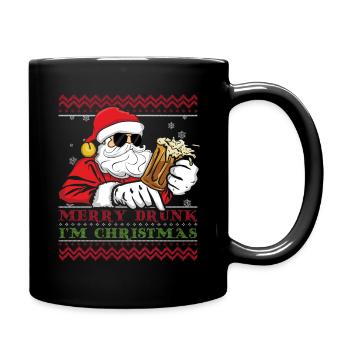 Dezember Betrunkener Weihnachtsmann Liebhaber Hässliche Weihnachten - Tasse einfarbig - Schwarz - Rechts