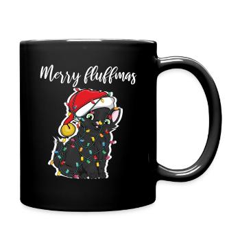 Santa Cat December Meow Christmas Lights - Full Colour Mug - black - Right