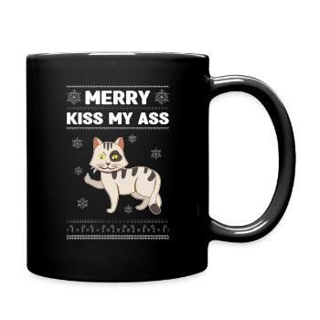 Kiss My December 2022 Cat Hates Christmas - Full Colour Mug - black - Right