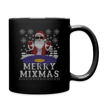 Hässlicher Dezember Techno Rave Mix Santa Ugly Christmas - Tasse einfarbig - Schwarz - Rechts