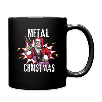 Frohen Dezember Santa Rocker Love Metal Weihnachten - Tasse einfarbig - Schwarz - Rechts