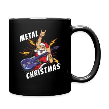 Dezember Santa Rocker Love Metal Weihnachten - Tasse einfarbig - Schwarz - Rechts