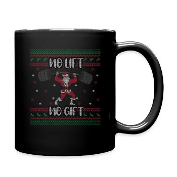Santa Muscle Exercise Lift Ugly Christmas - Full Colour Mug - black - Right