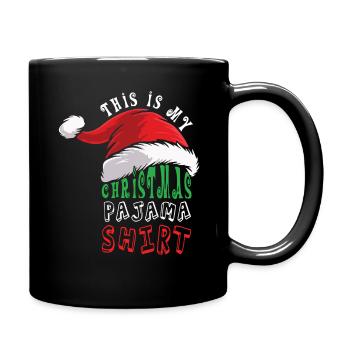 Santa Hat Funny Décembre Ce Mon Noël - Mug uni - noir - Droite