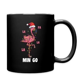 Fa La Flamingo Oiseau Père Noël Drôle Décembre Noël - Mug uni - noir - Droite