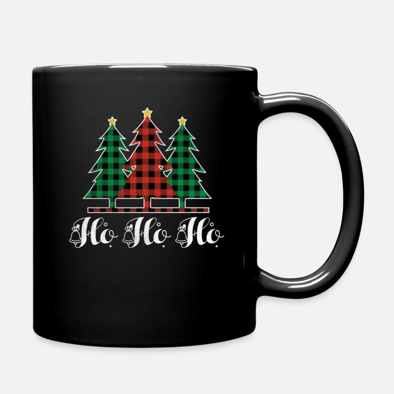 Weihnachten Dezember Plaid Laugh Ho Ho Weihnachten - Tasse einfarbig - Schwarz