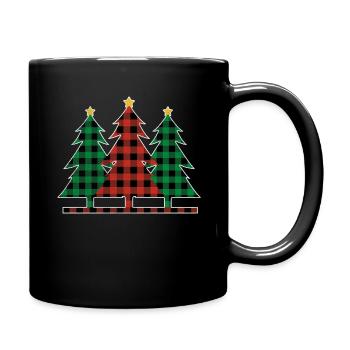 Lustige Weihnachtselemente Dezember Karierte Weihnachten - Tasse einfarbig - Schwarz - Rechts