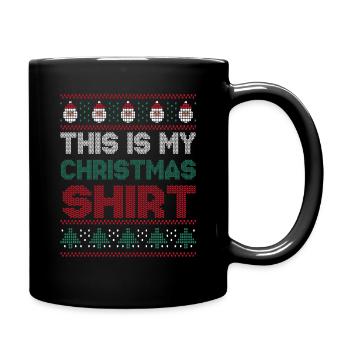 Santa Ugly Dezember Feiertag Hässlich Das mein Weihnachten - Tasse einfarbig - Schwarz - Rechts